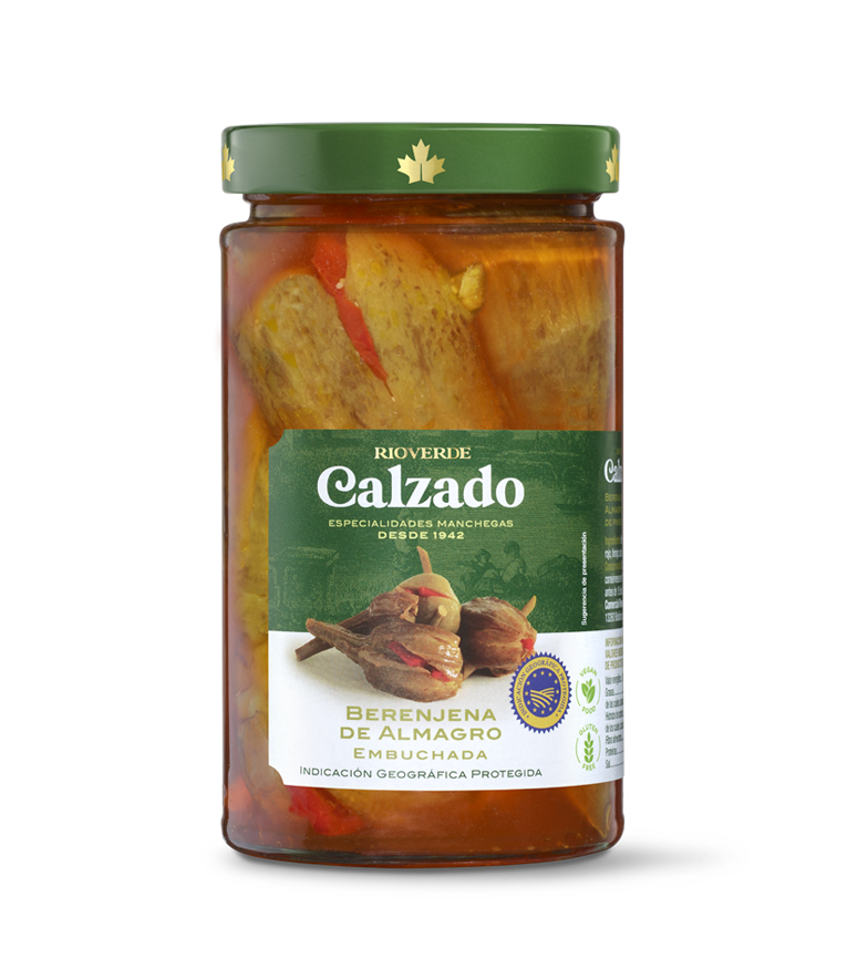 Calzado berenjena embuchada